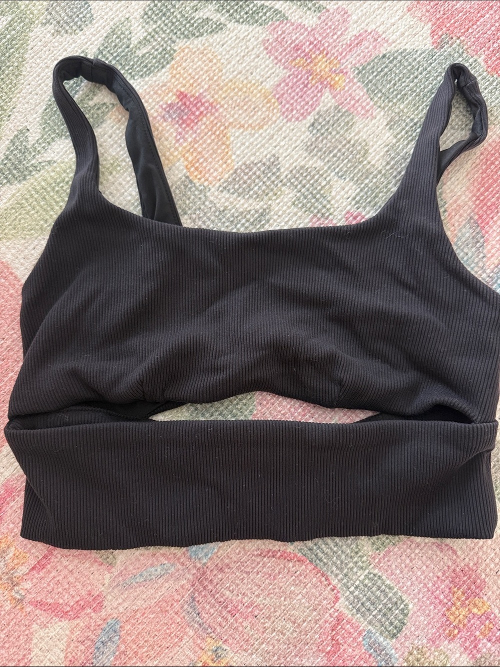 All Yoga Ribbed Cut Out Sports Bra